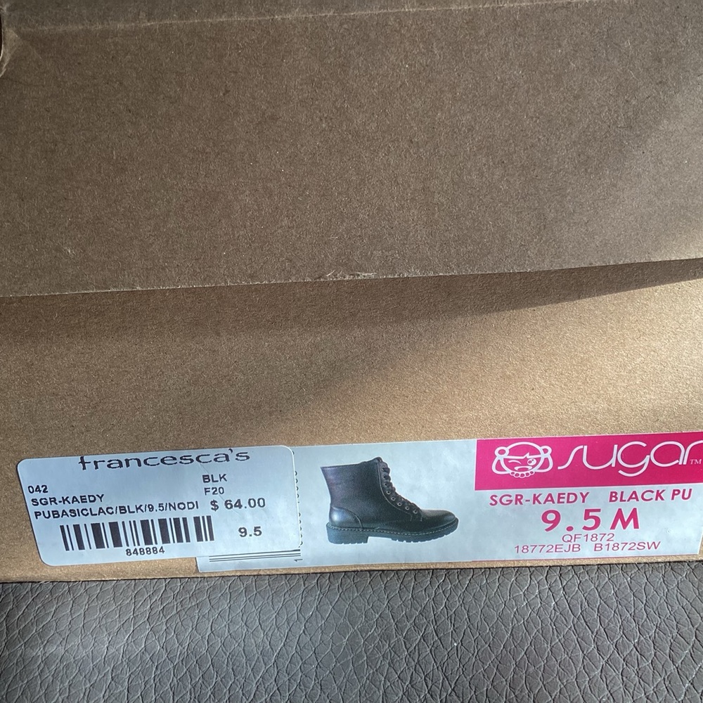 Sugar Francesca’s Black Combat boots size 9.5 - Picture 7 of 8